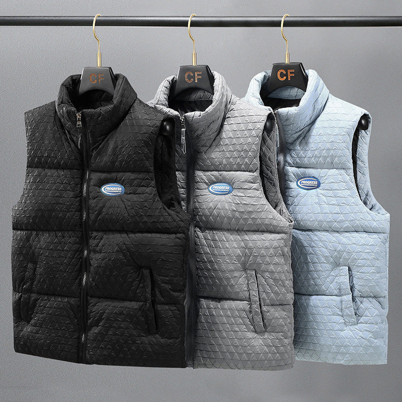 Embroidered Cotton Vest Men's Winter Men's New Stand-up Collar Cotton Vest Cotton Work Clothes
